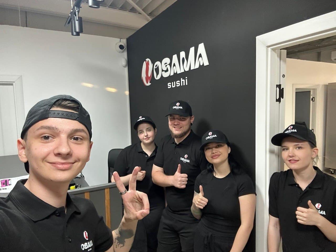OSAMA Sushi team at completed Bucharest kitchen