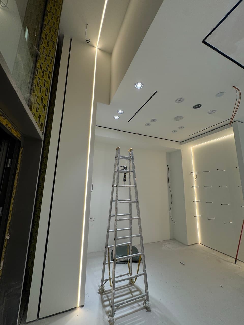 Metal stud framing and ventilation ducting installation