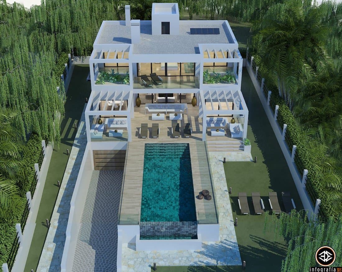Modern Beachside Villa In Elviria Playa, In Elviria Cabopino, Marbella, Spain