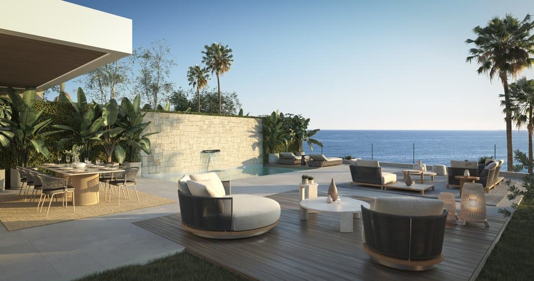 Villa With Frontal Sea Views In Mijas, Andalusia, Spain